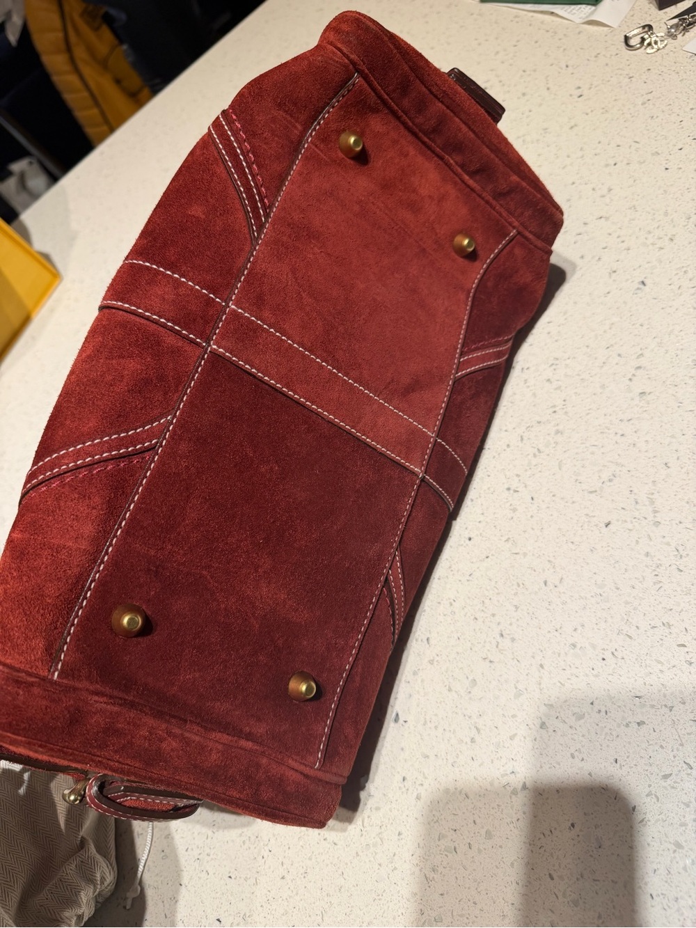 Coach Mia Suede in Deep red shoulder bag - Picture 11 of 16
